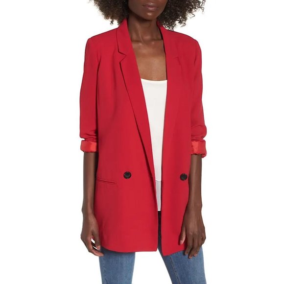 Mural Jackets & Blazers - NWT Mural Oversized Double Breasted Blazer Lipstick Red Small